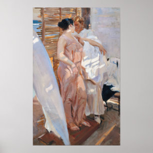 Póster Sorolla - La bata rosa después del baño
