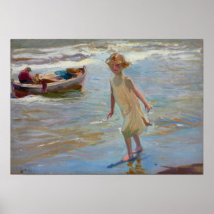 Póster Sorolla - Nina en la playa, Valencia