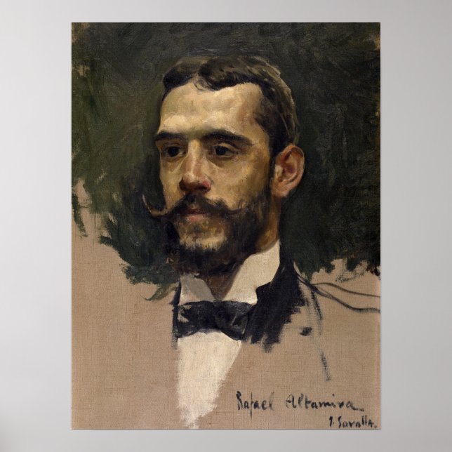 Póster Sorolla - Retrato de Rafael Altamira (Frente)