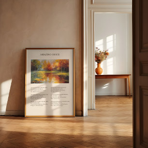 Póster Sorprendente Grace Vintage Minimal Hymn Wall Art