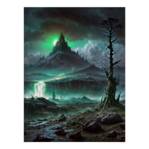 Póster Sorprendente resplandor de la luz esmeralda