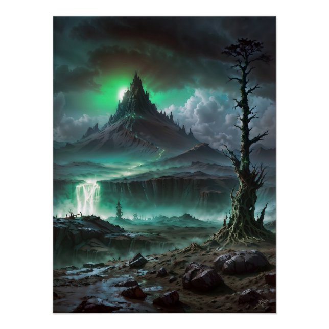 Póster Sorprendente resplandor de la luz esmeralda (Anverso)