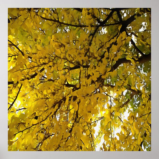 Póster Sorprendentes hojas de otoño vibraciones abstracta (Frente)