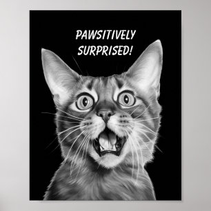 Póster ¡SORPRENDIDO DE MANERA ABSOLUTA! Crazy Cat diverti