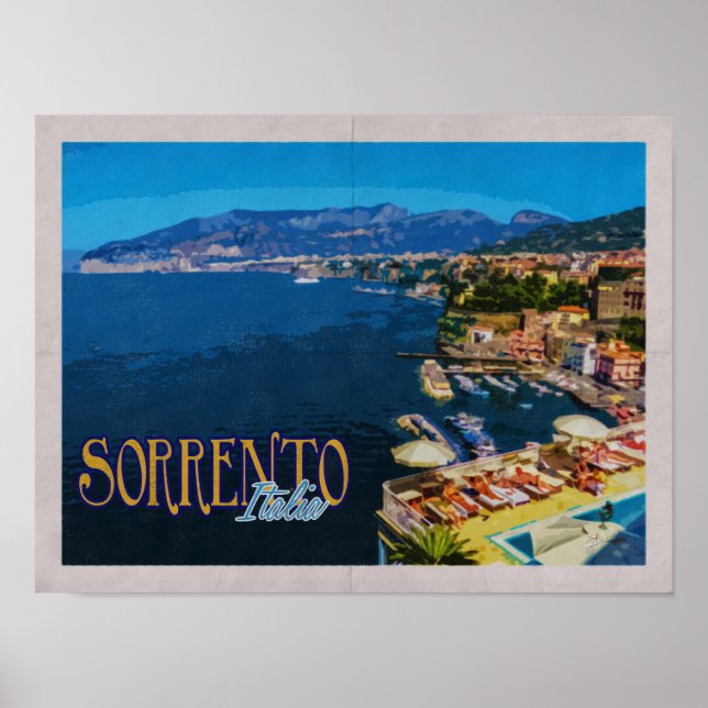 Póster Sorrento Italia Viajes de cosecha con problemas (Frente)