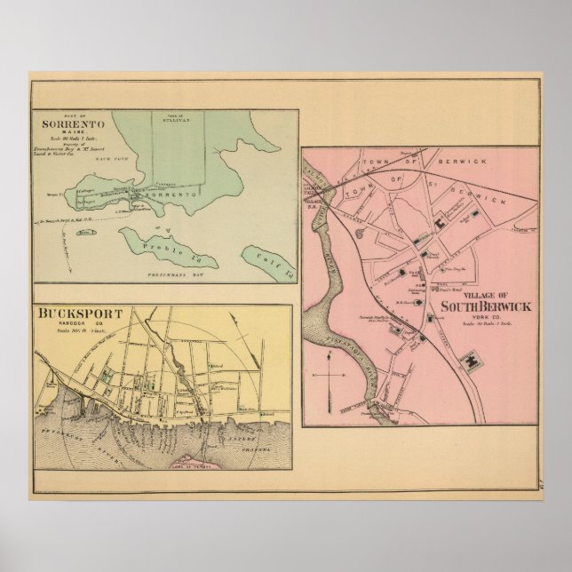 Póster Sorrento, S Berwick, Bucksport (Frente)