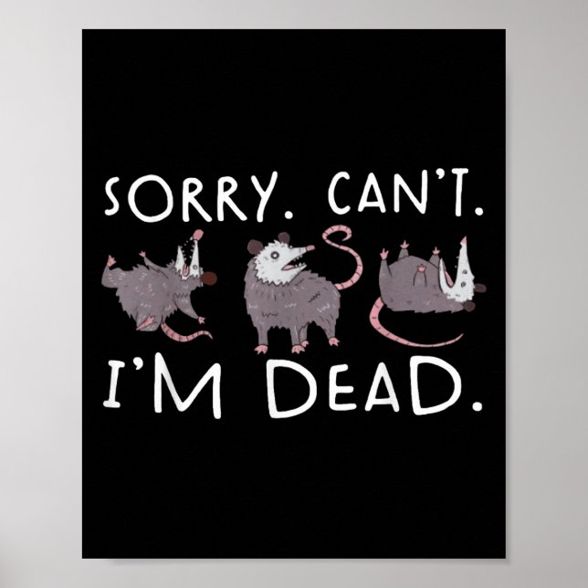 Póster Sorry Can't Ssum Dead Funny Ossum Fake Death Trash (Frente)