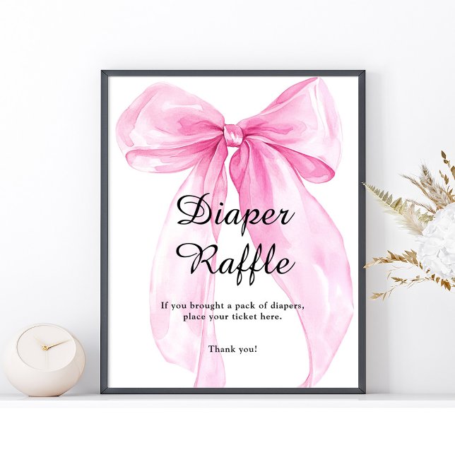 Póster Sorteo de Pañales con Lazo de Bow Rosa (Subido por el creador)