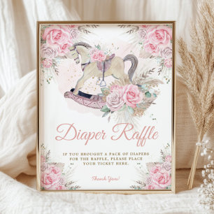 Póster Sorteo de Pañales de Caballo de Balanza Floral Ros