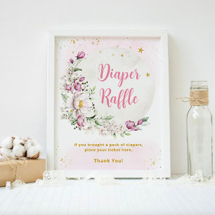 Póster Sorteo de Pañales Floral Moon Pink