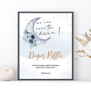 Póster Sorteo de Pañales Floral Over The Moon
