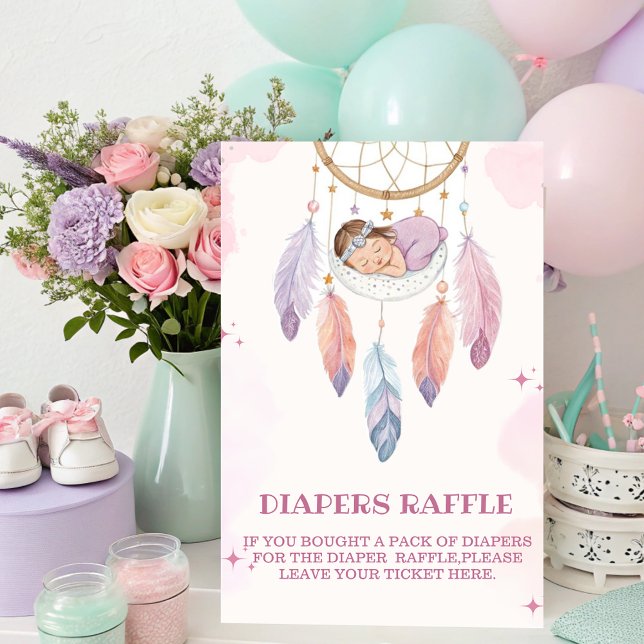 Póster Sorteo de pañales para baby shower Watercolou  rea (Subido por el creador)