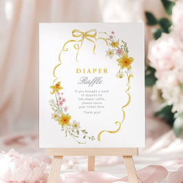 Póster Sorteo de pañales Wiildflower Baby shower Arco flo