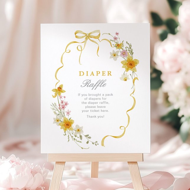 Póster Sorteo de pañales Wiildflower Baby shower Arco flo (Subido por el creador)