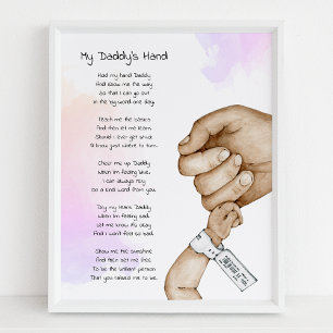 Póster Sostén Mi Mano Daddy Poema Recuerdo Regalo para Pa