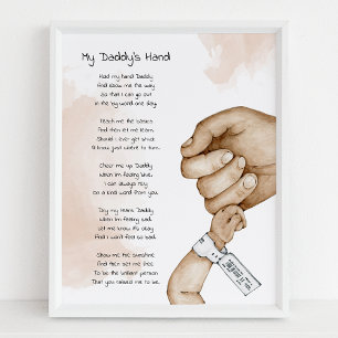 Póster Sostén Mi Mano Daddy Recuerdo Poema Regalo para Pa