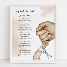 Póster Sostener mi mano papá Keepsake Poem Dad