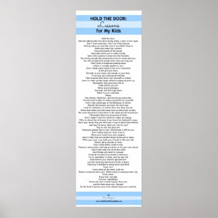 Póster Sostenga la puerta: Lecciones para mi POSTER de