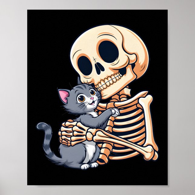 Póster Sostengo Un Gato Cute De Gato Halloween Disstume C (Frente)
