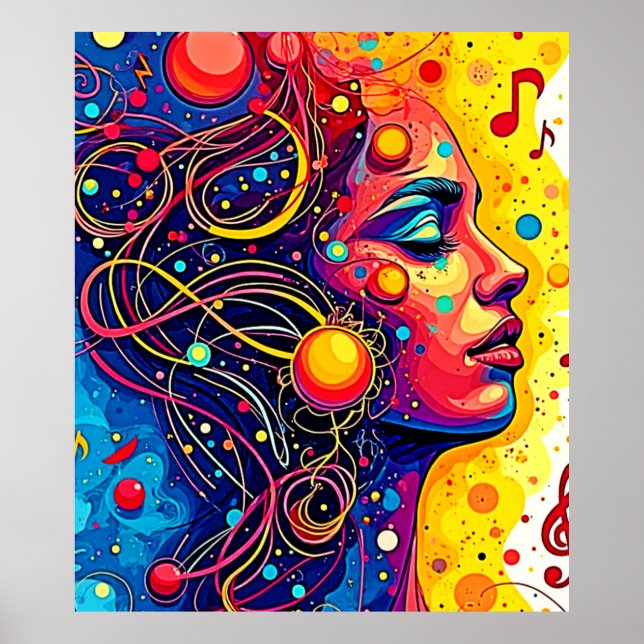 Póster Soul musical colorido (Frente)