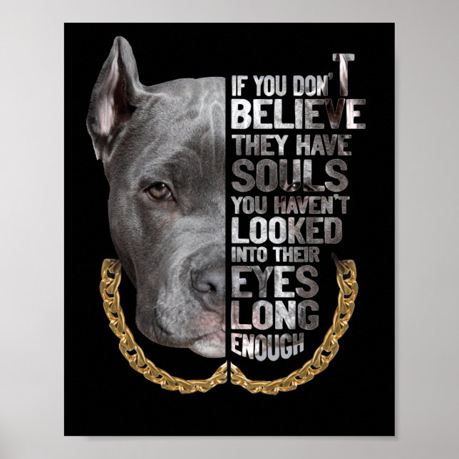 Póster Soul Pitbull Me Encanta Pitbull Dog Lover (Frente)