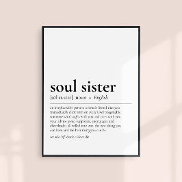 Póster Soul Sister Definición Mejor Amigo Amistad Regalo
