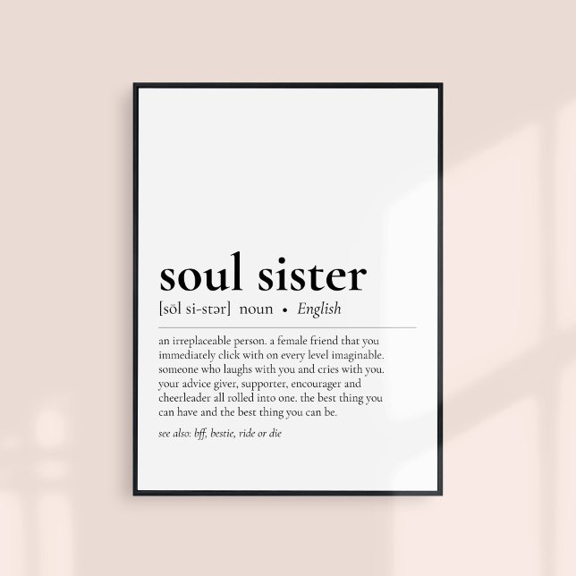 Póster Soul Sister Definición Mejor Amigo Amistad Regalo (Subido por el creador)