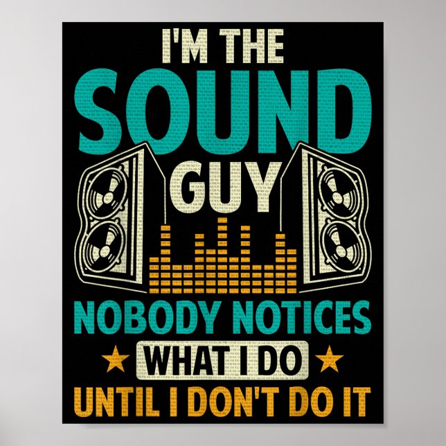 Póster Sound Engineer Tech Husband Dad Funny Dj Disc Jock (Frente)