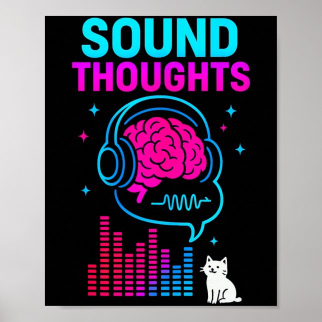Póster Sound Thoughts Stoic Philosophy Minimalist Slogan  (Frente)