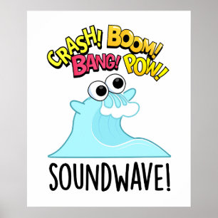 Póster Sound Wave Funny Ocean Pun