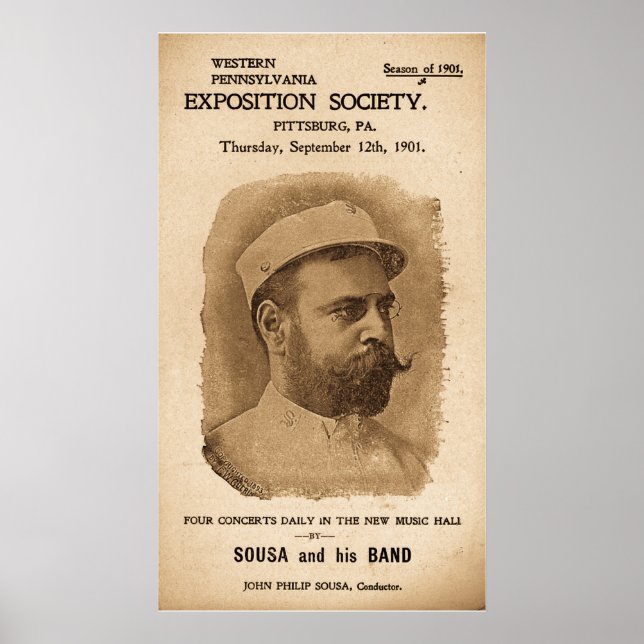 Póster Sousa y su banda - Vintage 1901 (Frente)