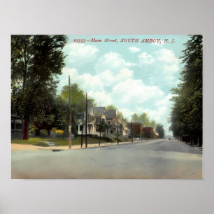 Póster South Amboy NJ, calle principal 1910s