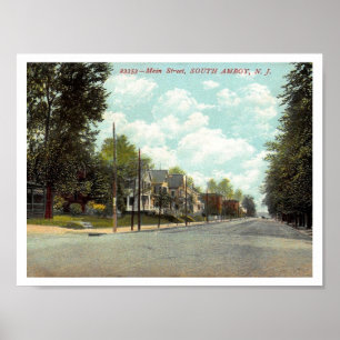 Póster South Amboy NJ, calle principal 1910s