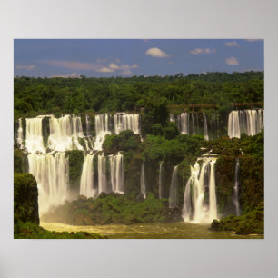 Póster South America, Argentina, Brazil, Igwacu Falls,