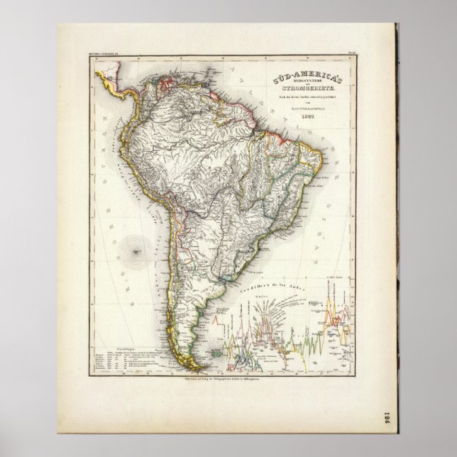 Póster South American Rivers and Mountains (Frente)