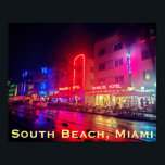 Póster South Beach, Miami, Florida Art Deco<br><div class="desc">Edificios de estilo Art Déco en Ocean Drive,  South Beach,  Miami,  FL.</div>