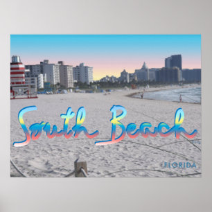Póster South Beach Miami, Florida City View