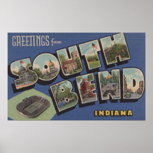 Póster South Bend, Indiana - escenas grandes de la letra
