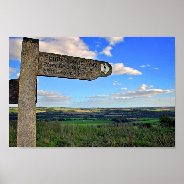 Póster South Downs Beacon Hill Hampshire Inglaterra (Frente)