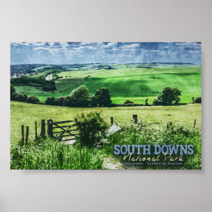 PÓSTER SOUTH DOWNS NATIONAL PARK - BRIGHTON - ENGLAND