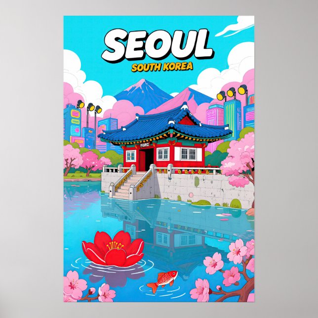 Póster South Korea Travel   Pop Art (Frente)