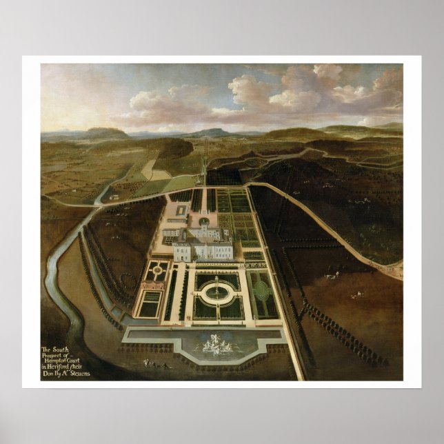 Póster South Prospect de Hampton Court, Herefordshire, c. (Frente)