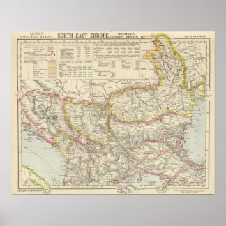 Póster Southeast Europe, Romania, Turkey, Servia