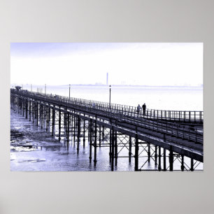 Póster Southend en Sea Pier Beach Essex Inglaterra