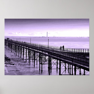 Póster Southend en Sea Pier Beach Essex Inglaterra