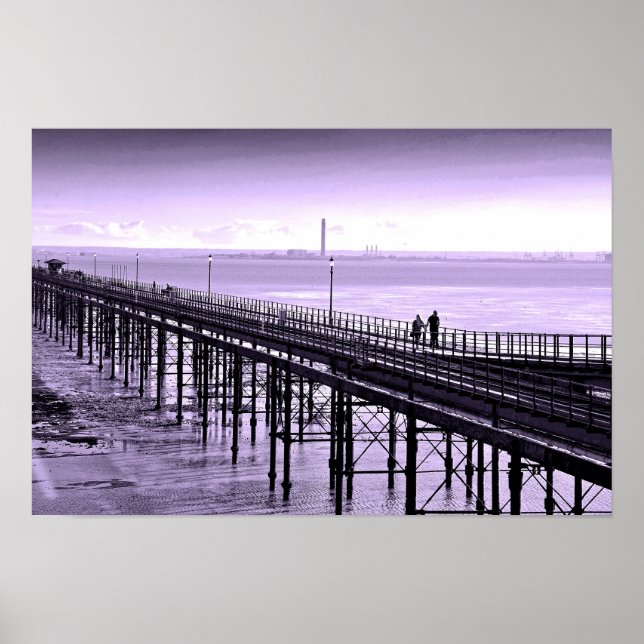 Póster Southend en Sea Pier Beach Essex Inglaterra (Frente)