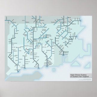 Póster Southern New England Streams 18 x 24