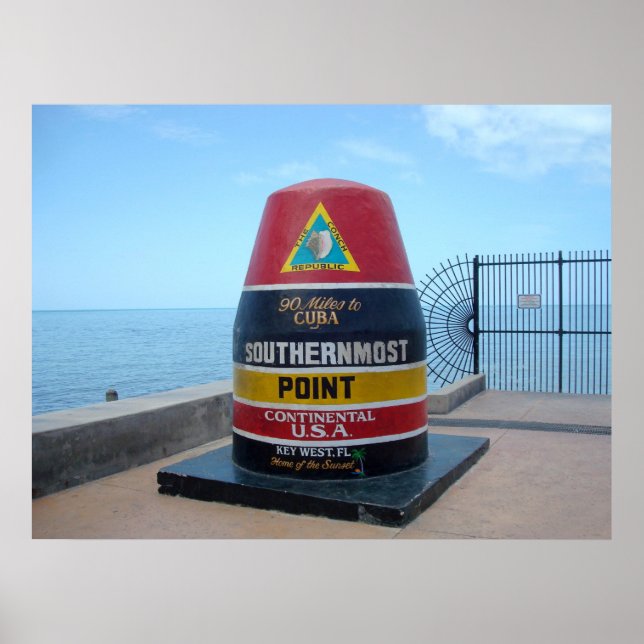 Póster Southernmost Point Buoy Key West Florida Poster (Frente)