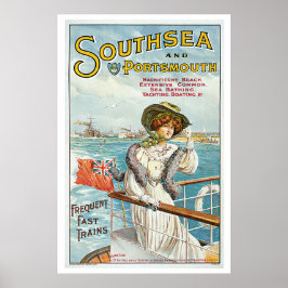 Póster Southsea Portsmouth Inglaterra Viajes de cosecha
