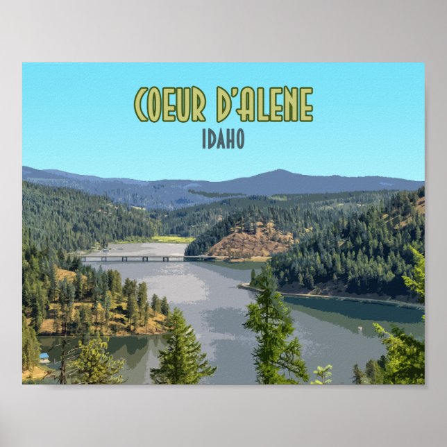 Póster Souvenir Coeur d'Alene Idaho (Frente)
